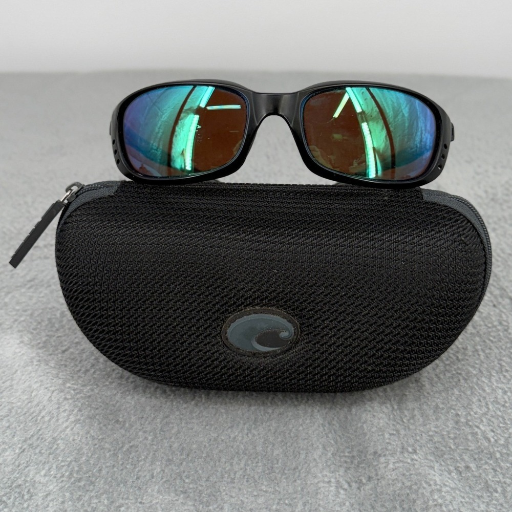 Costa Del Mar Brine Sunglasses Matte Black 580G Green Mirror Polarized BR 11